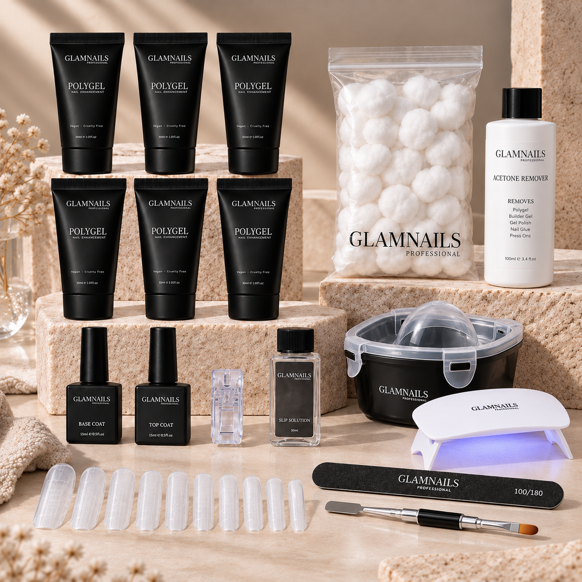 Polygel Starter Kit | 3+3 Free Colors Glamnailsprofessional